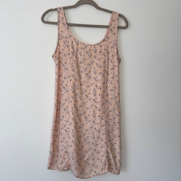 American Eagle Ditsy Floral Mini Dress Farm Cottage Prairie Pink Lined Sz M - Picture 1 of 12
